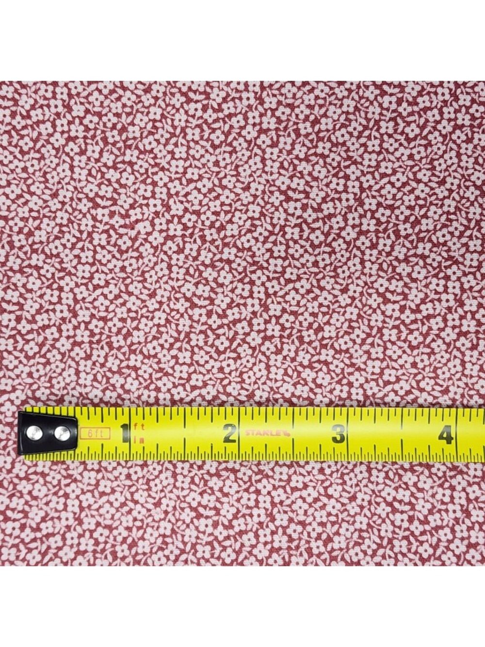 Quilting Fabric Rust With White Mini Flowers VTG Fall Autumn Fat Quarter